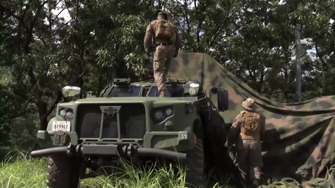 US Marine Corps in a Mass Casualty Evacuation Drill
