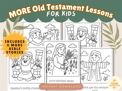 Old Testament Bible Story Coloring Pages: Sunday School Lessons (PDF Download) - Etsy