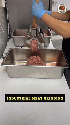 Industrial Meat Grinding Process 🥩🥓 #shorts