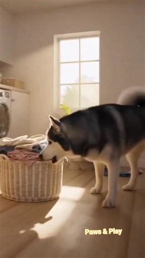 Laundry Basket Mayhem: Hide, Seek & Chaos!” Luna thought the laundry basket was the perfect hiding spot… until Max the Husky found her! 🧺😂 What starts as a quiet game turns into a full-blown furry explosion of laundry chaos! 🐶🐱💨 #HuskyVsMaineCoon #FunnyPets #DogAndCat #PetComedy #PetReels #HuskyLife #MaineCoonQueen #DogReels #CatReels #LaundryDay #HideAndSeek #FurryFriends #PetFails | Paws & Play