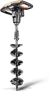 SuperHandy Earth Auger Power Head w/Steel 6"x30" Bit Ultra Duty Eco-Friendly Electric Cordless Lithium-Ion Battery & Charger for Earth Burrowing/Drilling & Post Hole Digging (Earth Auger 6" Set)