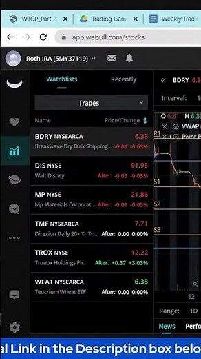 How To Quickly and Easily View a Stock Chart from a Watchlist Stock in Webull