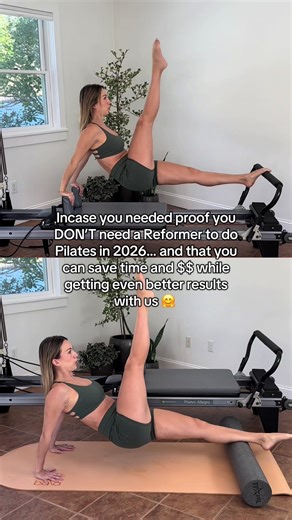 All the proof you need that you can do Pilates at home, on the mat and with props, and get your dream results in 2026!! Hit the to learn more and join us for full classes 😊 #reformerpilates #pilatesmat #foamrollerworkout