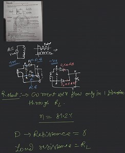V₁. -xRLFull-wave rectifienFull wave rectifier converts both ... | Filo