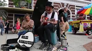 3.1K views · 169 reactions | Chris Rodrigues and Abby the Spoon Lady Busking in Asheville, NC | DIY Cigar Box Guitars | Facebook