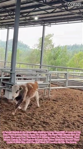 Farm Vlog | Farmer Ropes Cattle From A Distance With Skill