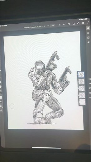 Drawing Master Chief Duel Pistols #youtubeshorts