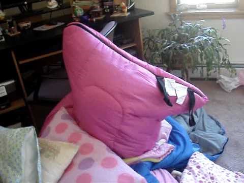 Michelle trapped in a sleeping bag