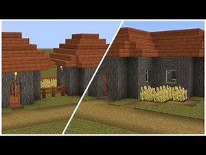 How to build a Minecraft Village Medium House 1 & 2 (1.14 savanna)