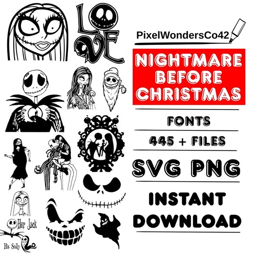Nightmare Before Christmas Font – SVG, PNG, DXF Files (digital Download) - Etsy UK