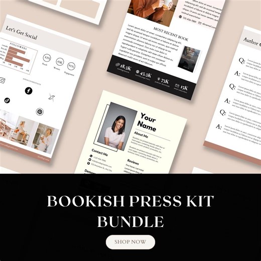 Bookish Press Kit Bundle | Author Media Kit Template | Canva Press Kit for Writers | Book Launch Kit | Author Speaker Kit - Etsy