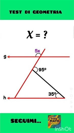 test di geometria: rette parallele e angoli #scuola #risolvi #angoli #geometria #retteparallele