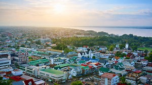 Tropical colonial beauty of Paramaribo capital city