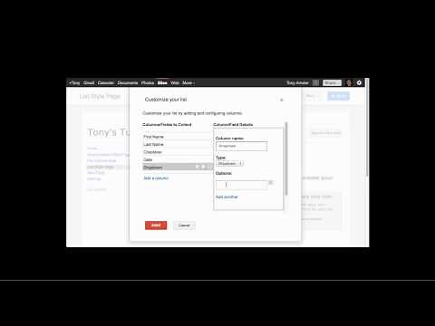 Create List Style Page in Google Sites