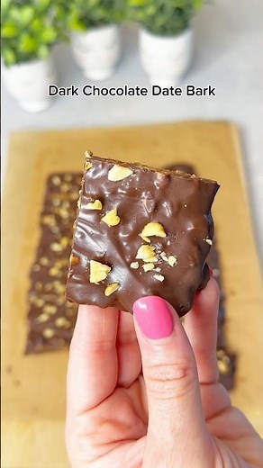 Dark Chocolate Date Bark | Peanut Butter Date Bark | Viral No-Bake Date Bark | Date Snickers🫶🍫