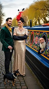 Posh couple looking at a narrowboat #canalboat #narrowboat #canal #boat #british | Canal Boats