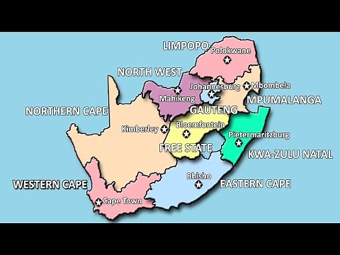South Africa, provinces - Rap the Map to learn the Provinces & Capitals of SA SHORT VERSION
