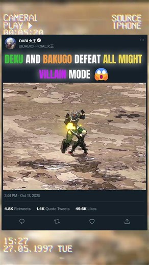 DEKU AND BAKUGO DEFEAT ALL MIGHT VILLAIN MODE 😱 | #animeedit #myheroacademia
