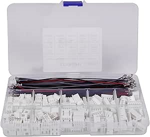 300PCS 2.54mm JST Connector Kit with 2/3/4/5/6 Male and Female Pin Housing Connector Adapter Cable Connector Socket 24AWG