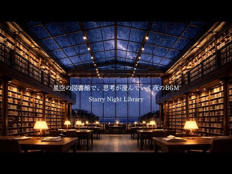 Starry Night Library | Ambient Music for Focus & Study