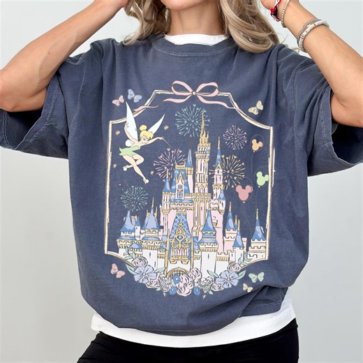 Retro Tinker Bell Magic Kingdom Castle T-shirt, Walt Disney World Pixie Dust Shirt, Disney Cinderella Castle Tee, Disneyland Trip Tee - Etsy Australia