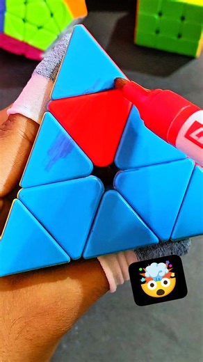 Solving Pyraminx Cube By AI 🙀😱 #viral #rubikscube #solving #shorts 🔥