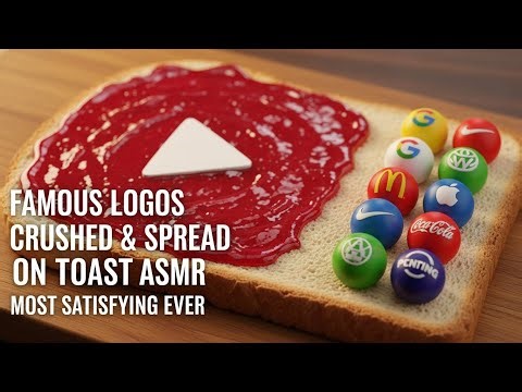 ASMR Crushing & Spreading Famous Brand Logos on Toast Most Satisfying Compilation (No Talking)