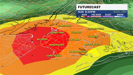 Rain & possible thunderstorms to finish first spring weekend in Brooklyn