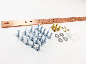 SBHB119K Type 1" x 19" Horizontal Rack Copper Bus Bar Kit - 3/16" x 1" x 19" - BBHORT119K1