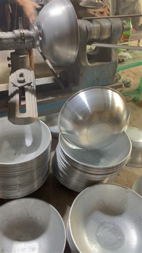 amazing young man making stainless steel bowl