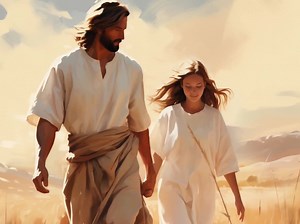 Guided by Grace, Jesus Walking With Woman Art, Jesus and Girl Art, Adult Baptism Gift, Christian Wall Art, Bible Verse, Digital LDS Painting - Etsy