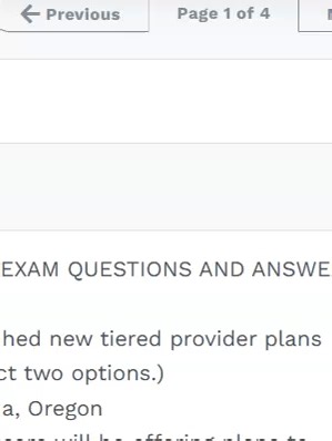 WELLCARE ACT MASTERY EXAM QUESTIONS AND ANSWERS (LATEST) VERIFIED SOLUTIONS Question 1: Wellcare launched new tiered provider plans in ______ and _____. (Select two options.) CORRECT ANSWER: Arizona, Oregon Question 2: For 2026, Wellcare will be offering plans to more than 51 million beneficiaries, which accounts for 77% of all eligible Medicare beneficiaries in our ___ states CORRECT ANSWER: 32 Question 3: Wellcare's _____ plan is designed for LowIncome Subsidy (LIS) members CORRECT ANSWER: Wel