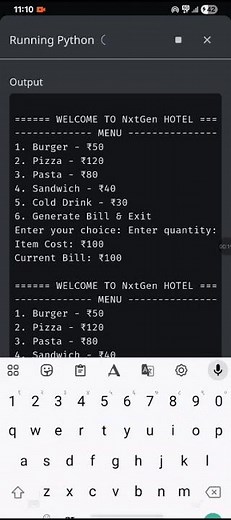 Hotel Management System in Python | Menu, Billing, GST & Discount | Python Mini Project