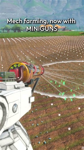 Our mech farming game now has a seed minigun