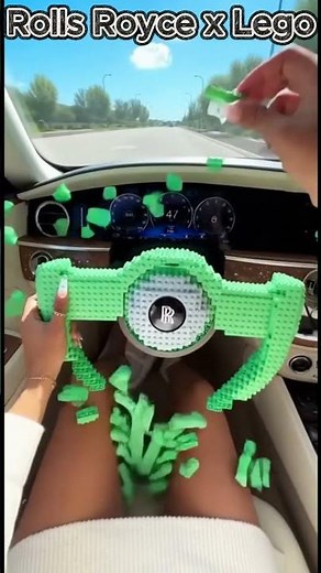 GREEN💚🟢LEGO ROLLS-ROYCE Steering Wheel — Most Satisfying POV Ever 💖 #steeringwheel