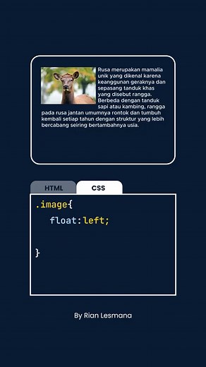 Dulu sebelum ada flexbox dan grid, layout website sering pakai float. Sekarang memang sudah jarang dipakai untuk layout besar, tapi masih sering dipakai untuk kasus seperti gambar di dalam artikel. Kalau kamu baru belajar CSS, properti ini tetap penting untuk dipahami. Simpan dulu biar nggak lupa. 👨‍💻 #belajarcss #tipsandtricks #frontenddeveloper #webdevelopment #htmlcss