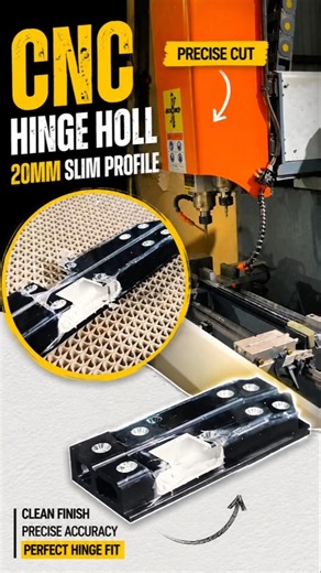 20mm Slim Profile Hinge Hole CNC Cutting | Aluminium Profile Door Making