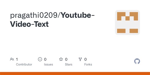 Youtube-Video-Text/YouTube-Video-To-Text.ipynb at main · pragathi0209/Youtube-Video-Text