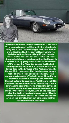 The Jaguar Jim Morrison Left in Paris — Found 3 Decades Later With His Jacket Still Inside