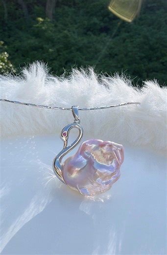 Large Swan Baroque Pearl Pendant Necklace: 18K Gold Plated S925 Silver |chain Not Include - Etsy