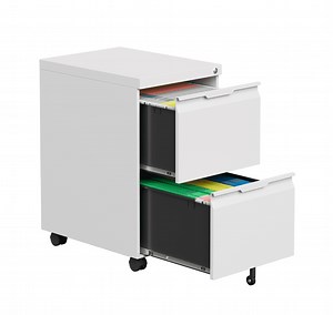 2 Drawer Mobile File Cabinet, Under Desk Storage Cabinet with Lock, Metal Filing Cabinet for A4/F4/Letter