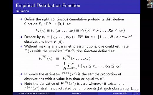 Structural Econometrics -7 Nonparametric Methods