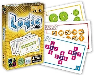 Brain Games Logic Cards Yellow - Math Brain Teaser Card Game for Kids, Teenagers & Adults - Award Winning Family Fun!, 3.5" x 2.4"