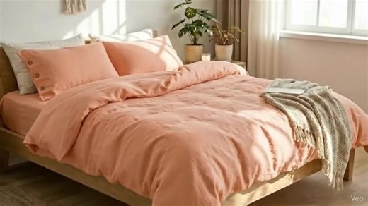 Peach Linen Duvet Cover – 100% Natural Stonewashed Linen Bedding, Soft Breathable Peach Comforter Cover, Minimalist Farmhouse Bedroom Decor - Etsy
