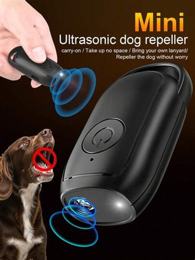 Mini Ultrasonic Dog Bark Deterrent, Dog Anti Barking Device, Portable Handheld Dog Bark Preventer With LED Light, Rechargeable Anti Bark Collar With Strobe Light, Powerful Dog Barking Control Tool For Indoor And Outdoor Use | SHEIN