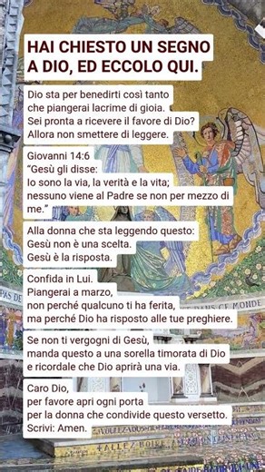 Hai chiesto un segno a Dio, ed eccolo qui.