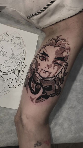 Tatuagem Demon Slayer: Rengoku Kyojurō Incandescente