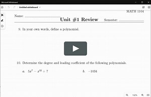 Polynomial Basics & Operations Review