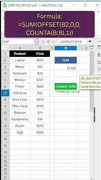 Stop Using Updating SUM in Calc ❌ | Use OFFSET Instead ✅ #shorts #libreoffice #calc #calctips
