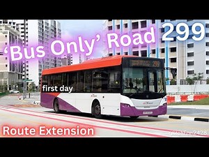 SG❤️BUS 299 Route Extension 🚍 First Day via 'Bus Only' Road [SBST]